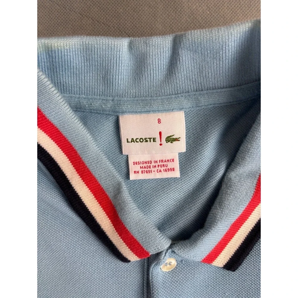 Lacoste Polo Shirt Mens Blue Golf Performance Stretch Short Sleeve Logo Collared